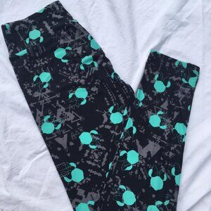Disney LulaRoe OS leggings Teal Tiffany Blue Minnie Silhouettes Black Grey